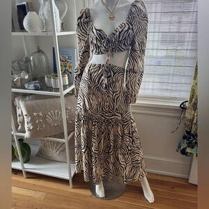 Nicholas The Label Animal Print Cut Out Dress. Size 6. NWT.